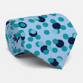 1960s-70s Pop Geometrische Midden-Eeuwse Teal Bell Stropdas (Opgerold)