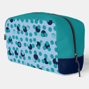 1960s-70s Pop Geometrische Midden-Eeuwse Teal Bell Toilettasje