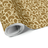 1960's 70's Retro Mod Hippie Abstract Goud Cadeaupapier (Rol Hoek)