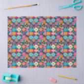 1960s Bloem- en Geometrisch Tissuepapier (Craft)