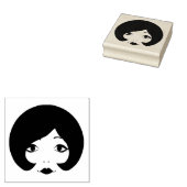 1960s cartoon womans face makeup beauty art rubberstempel (Gestempeld)