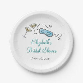 1960s Cocktailfeestje Handgeïllustreerd Meisjesach Papieren Bordje