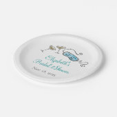 1960s Cocktailparty Handgeïllustreerde Meisjesacht Papieren Bordje (Gekanteld)