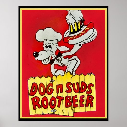 1960's DOG n SUDS Root Bier Poster (Voorkant)