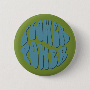 1960's Flower Power Badge Ronde Button 5,7 Cm