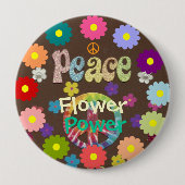 1960s Flower Power  Ronde Button 4,0 Cm (Voorkant)