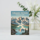 1960s Grand Teton Jackson Lake Landschap Briefkaart (Staand voorkant)