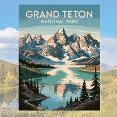 1960s Grand Teton Jackson Lake Landschap Briefkaart