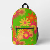 1960s  groovy mod floraal bedrukte rugzak (Voorkant)