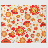 1960s Groovy pop Art valentijnen Paddestoel Tong Cadeaupapier (Vlak)