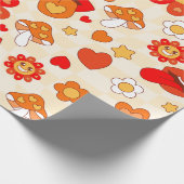 1960s Groovy pop Art valentijnen Paddestoel Tong Cadeaupapier (Hoek)