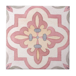 1960s Handbeschilderde Bloemen Klassieke waterverf Tegeltje