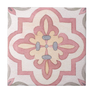 1960s Handbeschilderde Bloemen Klassieke waterverf Tegeltje