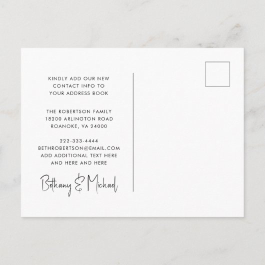 1960s Hippie Flower Power Retro Nieuw adres Aankondigingskaart (Achterkant)