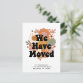 1960s Hippie Flower Power Retro Nieuw adres Aankondigingskaart (Staand voorkant)