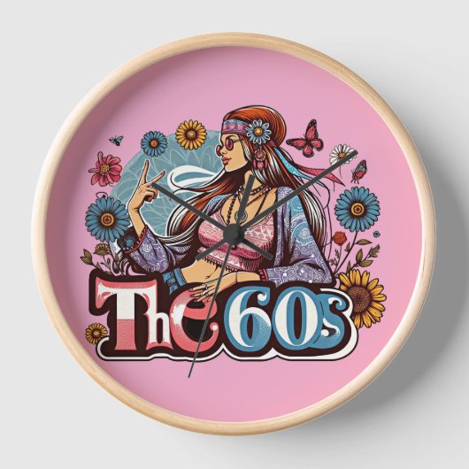 1960s hippie meisje vrede teken vingers kunst (Voorkant)
