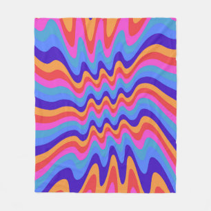 1960s Hippie Trippy Retro Behang Fleece Deken