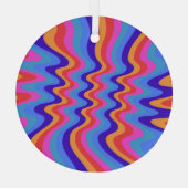 1960s Hippie Trippy Retro Wallpaper Glas Ornament (Achterkant)