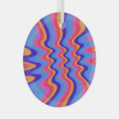 1960s Hippie Trippy Retro Wallpaper Glas Ornament (Voorkant Rechts)