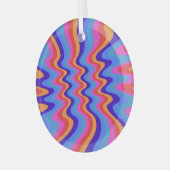 1960s Hippie Trippy Retro Wallpaper Glas Ornament (Voorkant links)