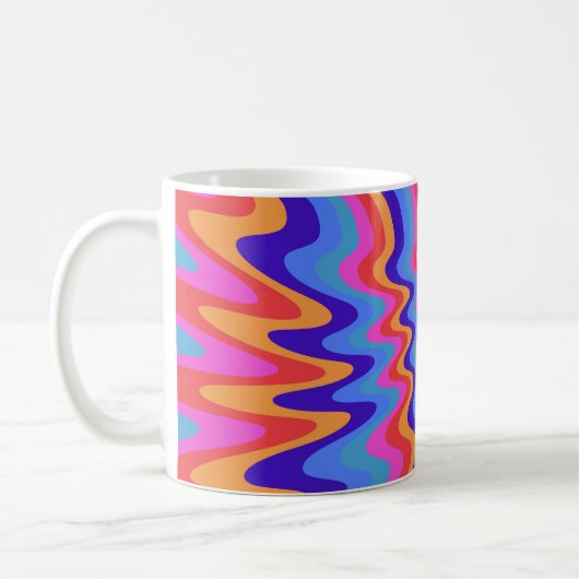 1960s Hippie Trippy Retro Wallpaper Koffiemok (Links)