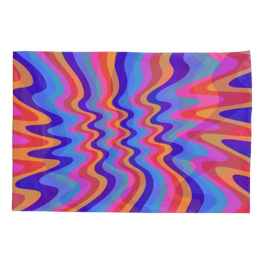 1960s Hippie Trippy Retro Wallpaper Kussensloop (Achterkant)