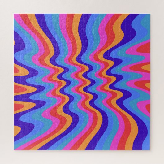 1960s Hippie Trippy Retro Wallpaper Legpuzzel (Verticaal)