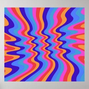1960s Hippie Trippy Retro Wallpaper Poster