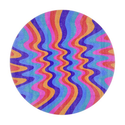 1960s Hippie Trippy Retro Wallpaper Snijplank (Voorkant)