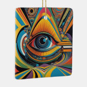 1960s Horror Vacui Psychedelic Artwork Keramisch Ornament (Rechts)