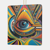1960s Horror Vacui Psychedelic Artwork Keramisch Ornament (Links)