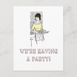 1960s Huisvrouw - Uitnodiging, we zijn H... Kaart