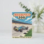 1960s Indianapolis 500 Vintage Briefkaart (Staand voorkant)