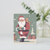 1960s Kerstkaart  60s Kerstmis Kaart (Staand voorkant)