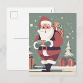 1960s Kerstkaart  60s Kerstmis Kaart (Voorkant / Achterkant)