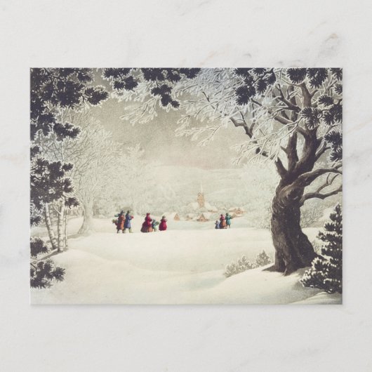 1960s Kerstkaart  60s Kerstmis Kaart (Voorkant)