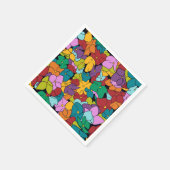 1960's kleur geïnspireerd palet van abstracte bloe servet (Hoek)