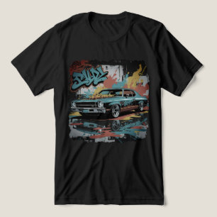 1960s Lowrider in Graffiti Fire Wandkunststijl Tri-Blend Shirt