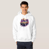 1960s Muscle Car with Urban Skyline Hoodie (Voorkant volledig)