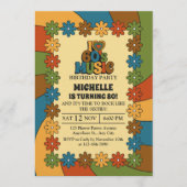 1960s Music Birthday Party for 80th Celebration Kaart (Voorkant)