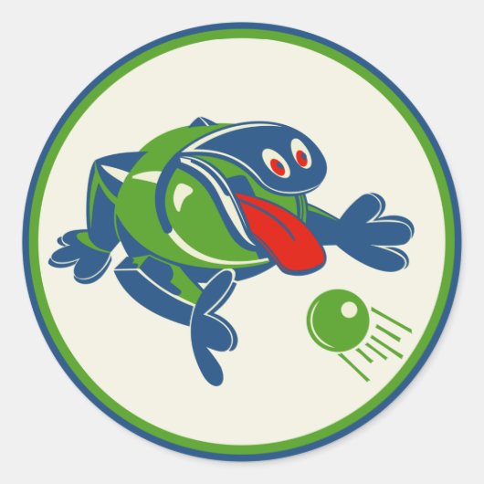 1960s Odd Ogg Speelgoed Ronde Sticker (Voorkant)