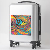 1960s Psychedelic Horror Vacui Art Patroon Sticker (Koffer)