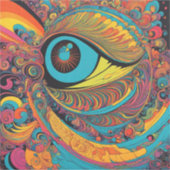 1960s Psychedelic Horror Vacui Art Patroon Sticker (Voorkant)