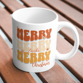 1960s Retro Groovy Merry Christmas Boho Naam Mok
