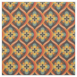 1960s Retro Groovy Sinaasappel Bruin Goud Stof