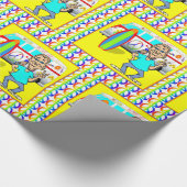 1960's Retro Hippy Van Peace Surf Board Cadeaupapier (Hoek)