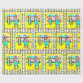 1960's Retro Hippy Van Peace Surf Board Cadeaupapier (Vlak)