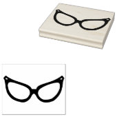 1960s Retro Kat Glazen Rubber Art Stamp Rubberstempel (Gestempeld)