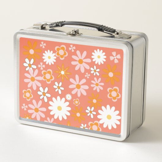 1960s Retro Oranje ventilator metalen doos (Voorkant)