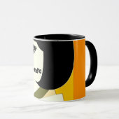 1960s stijl meisje met zwarte bob, bewerkbare naam mok (Voorkant rechts)